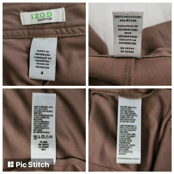 IZOD XFG Women's Athletic Golf Tennis Inner Shorts Cargo Skirt Dark Brown Sz 4 - Picture 10 of 14
